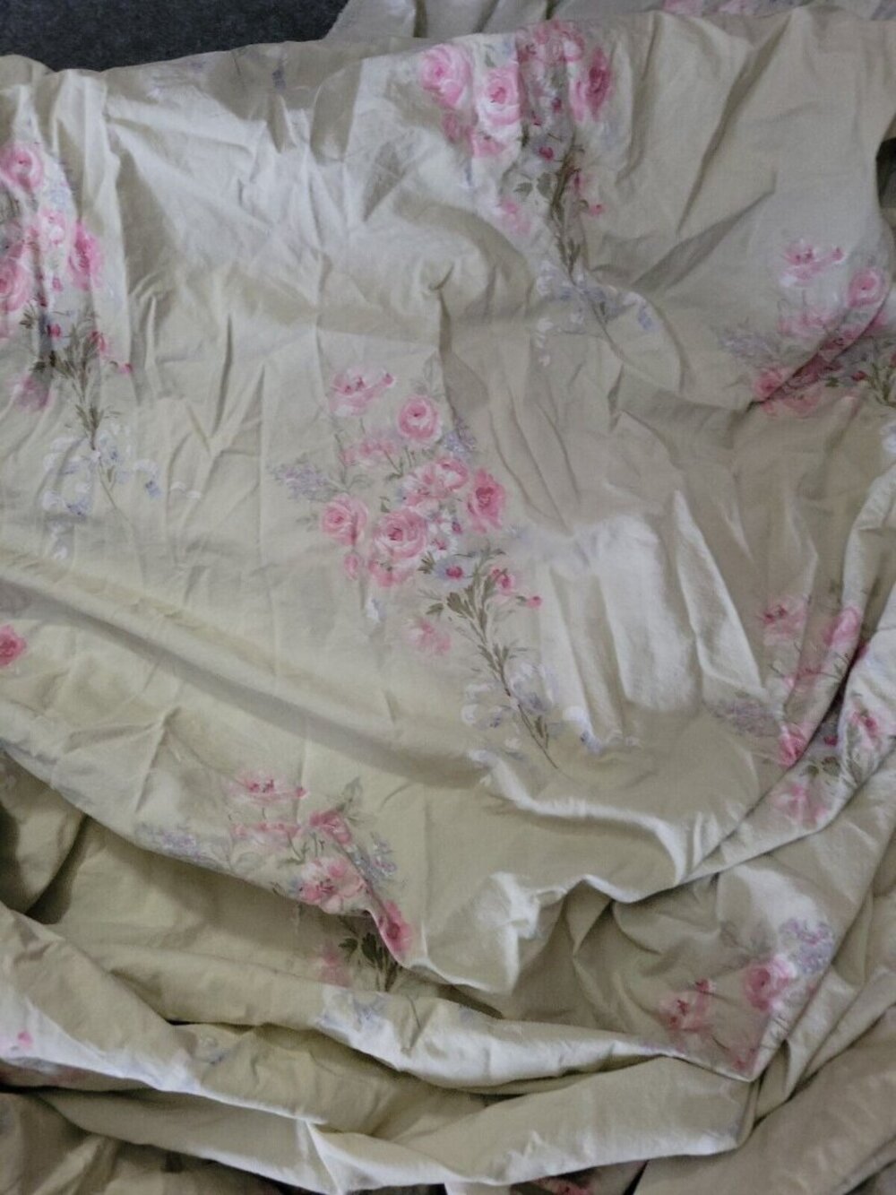Rachel Ashwell Simply Shabby Chic Twin Duvet Bramble Rose Floral Ruffles Button